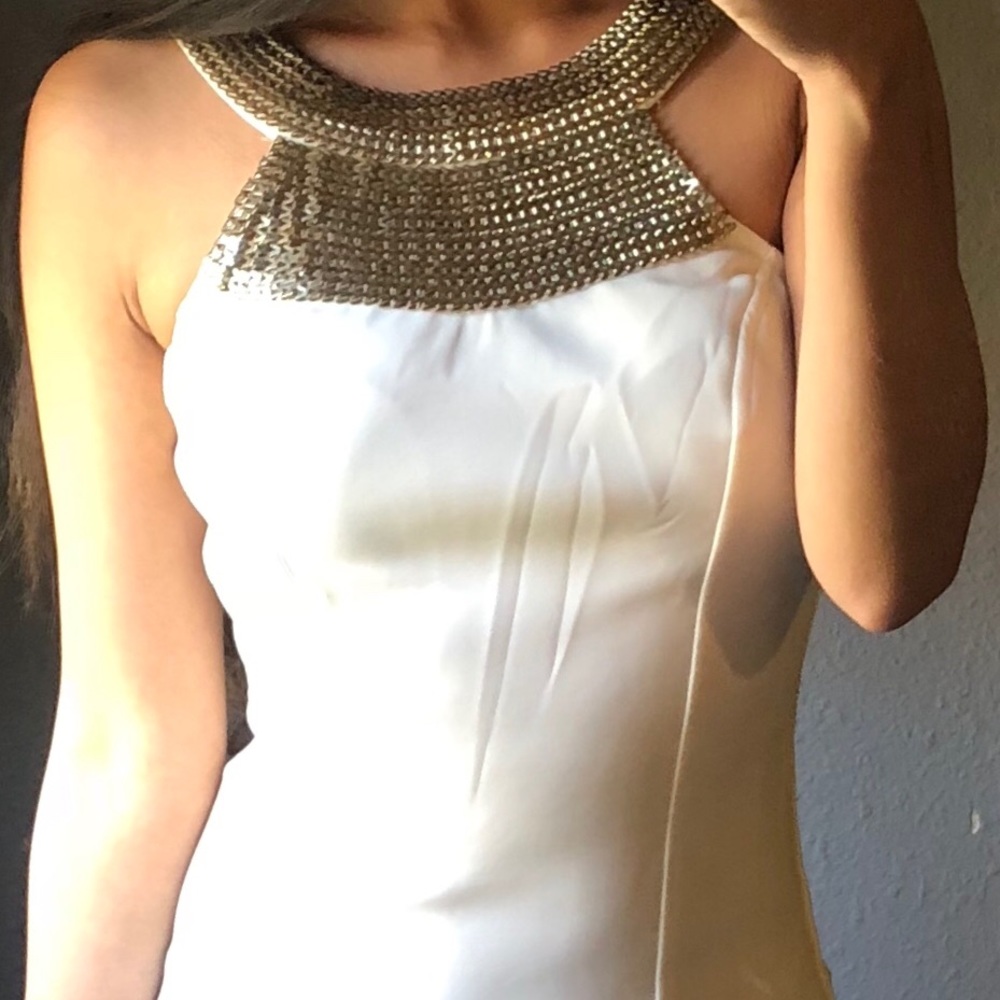 Wow couture gold and white dress